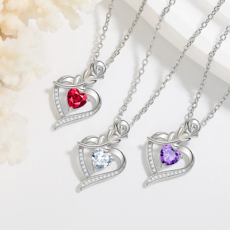 Eternal Flower Pendants Copper Ladies High End Love Rose Necklace Charm Jewelry Valentine's Day Gift