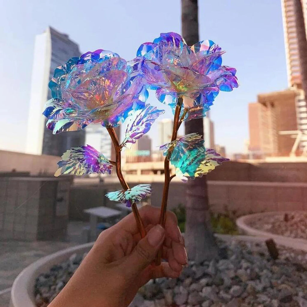 5-50pcs Eternal Rose Colorful Galaxy Artificial Flowers 24k Gold Foil Artificial Rose For Girlfriend Valentine'S Day Gifts