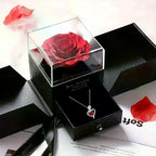 Eternal Rose Gift Box With Heart-Shaped Necklace, Perfect For Women,Mums,Birthdays,Valentine's Day & Christmas, Jewelry Gift Box