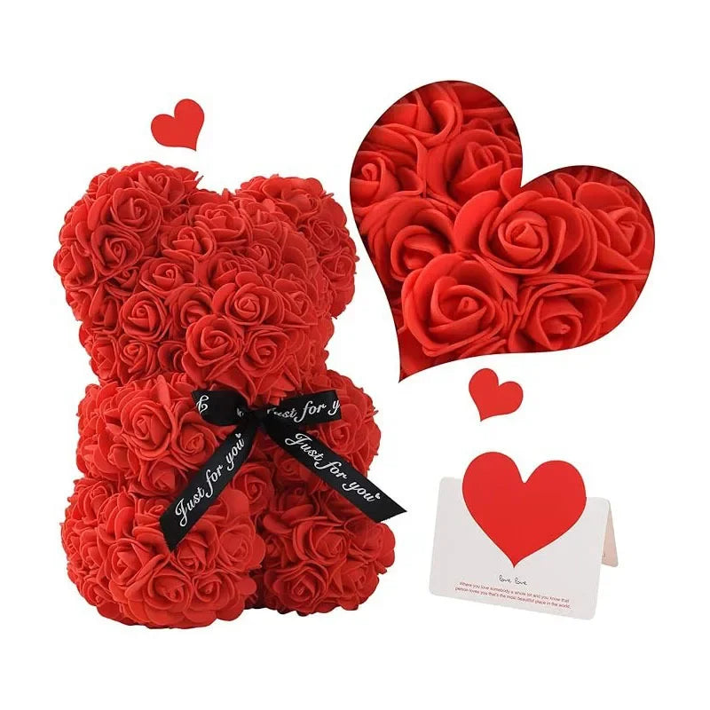 2025 New Artificial Flower Eternal Rose Teddy Bear for Mom Mother's Day Birthday Valentine's Day Anniversary Gifts & Decorations