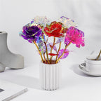 Eternal Rose Colorful Galaxy Artificial Flowers 24K Gold Foil Flower Love Base Flare box for Girlfriend Valentine's Day Gift
