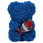 24cm Size Eternal Rose Bear Flower Bouquet Long Lasting Rose Bear Creative Design Artificial Rose Artificial Foam Flowers Bear