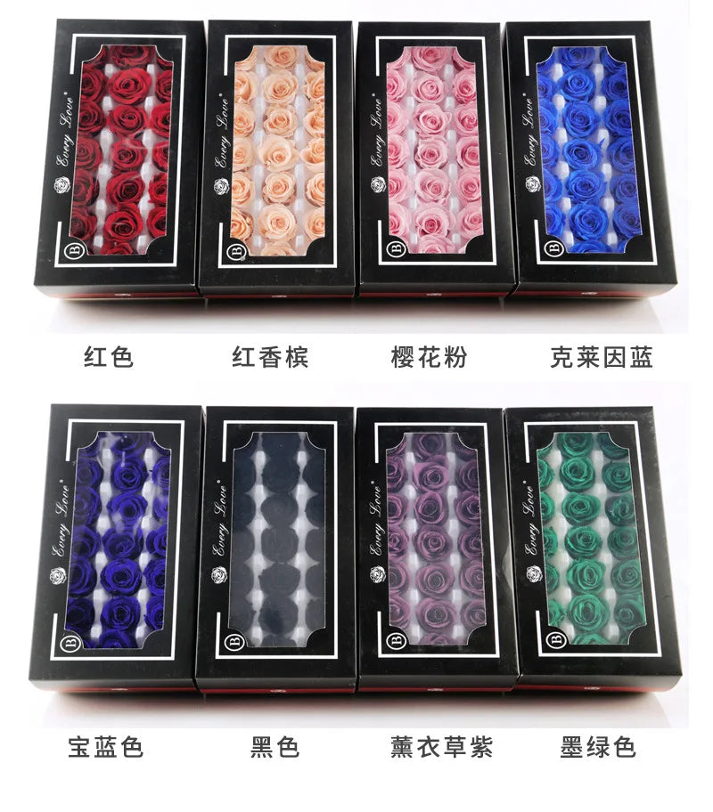 21Pcs/Box B Grade Eternal Moisturizing Roses Flowers Wedding Party Decoration Diy Valentine'S Day Mother'S Day Gift Box Cheap