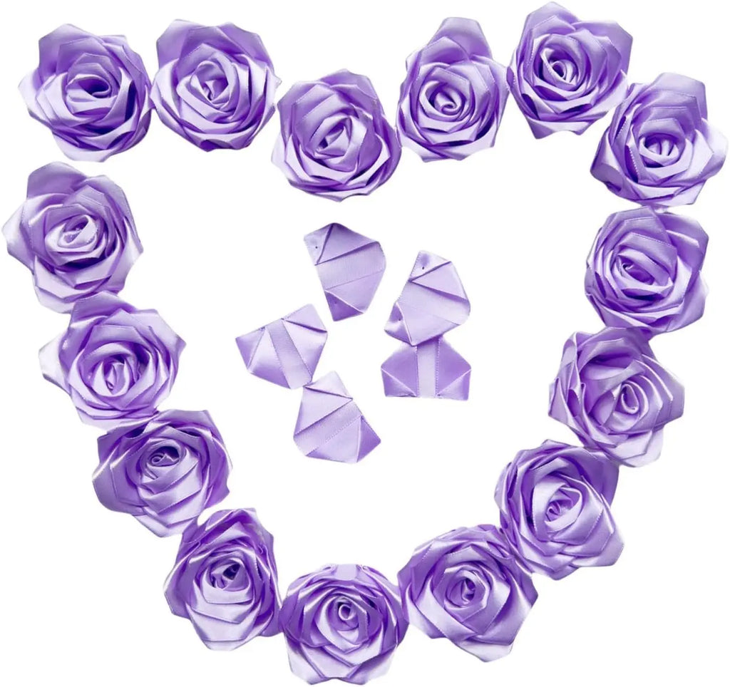 Yannew 300pcs Premade Handcrafted Silk Rose Petals for DIY Eternal Rose Flowers Bouquets with Stem Leaf Birthday Gifts for Women