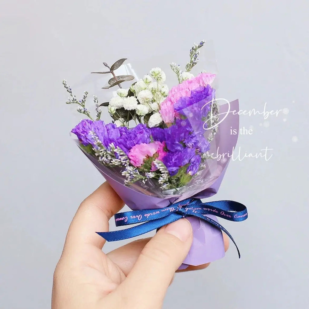 Mini Pocket Eternal Rose Bouquet Gift for Valentine's Day Artificial Roses Flowers for Birthdays, Wedding Party Favors for Girl