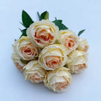 9 Heads Rose Artificial Flowers - Valentine’s Day Romantic Gift, Faux Blooms for Home Decor & Wedding Table Centerpieces