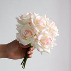 Real Touch Curling Rose Artificial Latex Flowers Moisturizing Wedding Photography Flower Arrangement Home Desktop Decoration