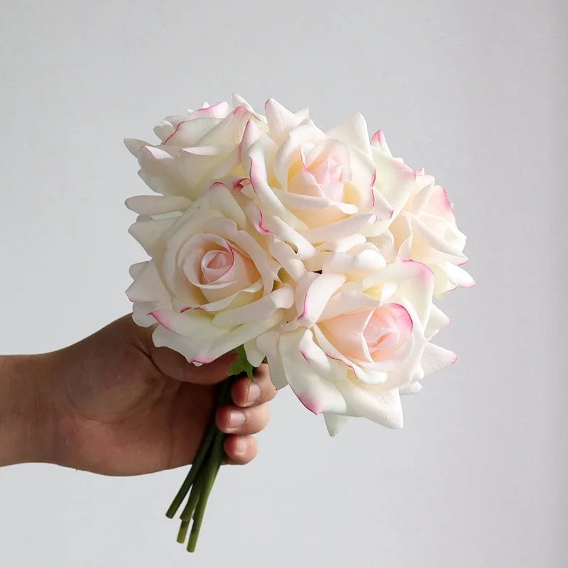 Real Touch Curling Rose Artificial Latex Flowers Moisturizing Wedding Photography Flower Arrangement Home Desktop Decoration