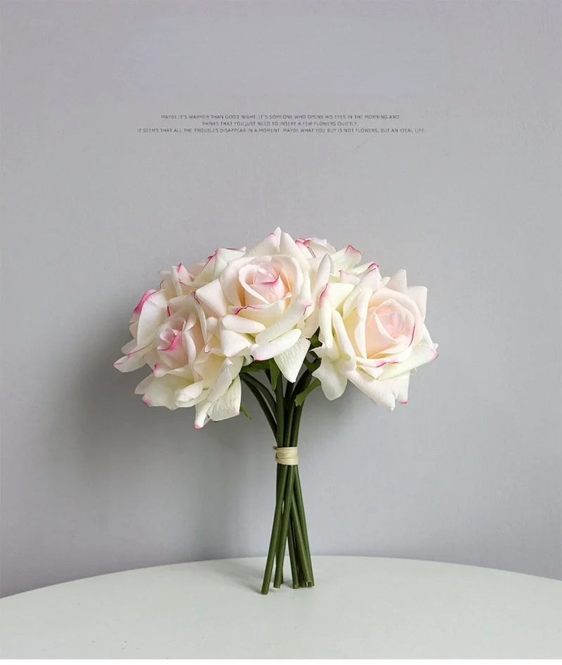 Real Touch Curling Rose Artificial Latex Flowers Moisturizing Wedding Photography Flower Arrangement Home Desktop Decoration