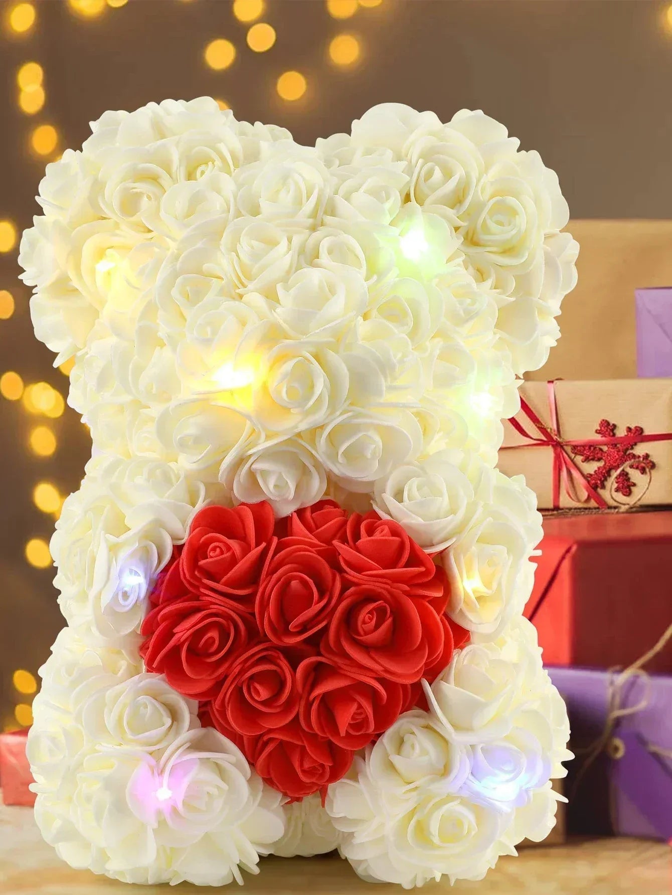 Rose Teddy Bear Artificial Flower Anniversary Valentines Day Birthday Gift Mothers Day Mom Gifts Girlfriend Birthday Gifts Women