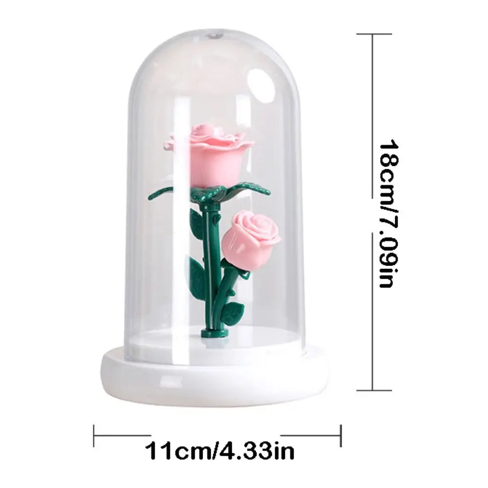 Birthday Gift Romantic Eternal Rose Lamp Luminous with Lampshade LED Flower Light Creative Simple Sleeping Lamp for Women
