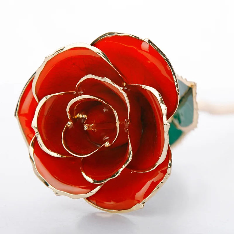 24K Plated Gold Roses Valentine's Gift Girlfriend Anniversary Mother's Day Gift 29CM Artificial Flowers Eternal Rose ForeverLove