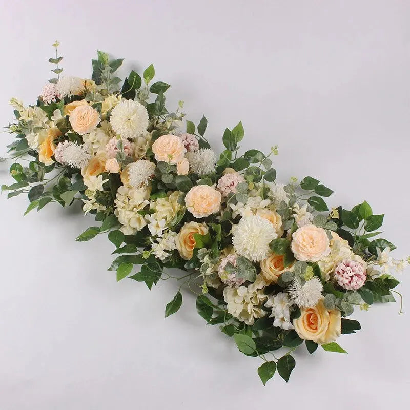 Fila de Rosas de Lujo 100cm — Centro de Mesa, Arco y Telón de Fondo para Bodas, 5 Colores