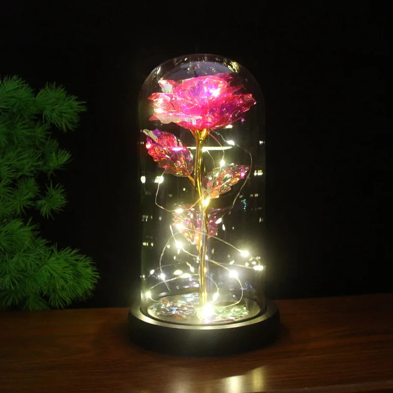 Rose Light Beautiful Realistic Looking Night Light Rose Eternal Flower Party Supplies LED Simulation Rose Flower Valentine's Day