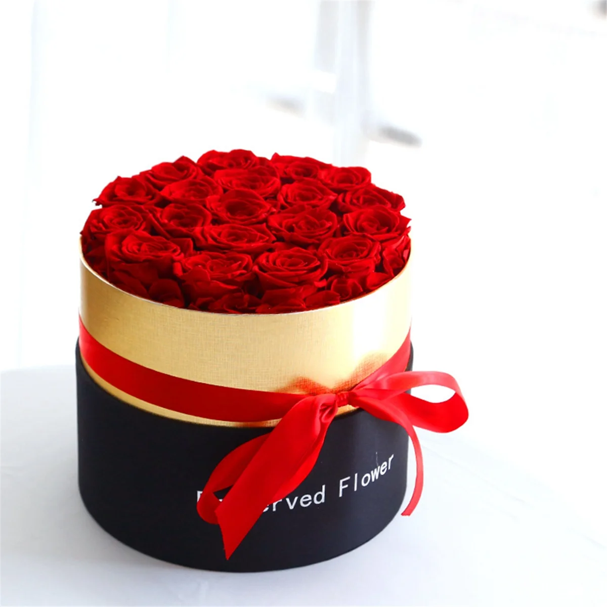 valentineRomantic Level A Eternal Rose in Box Gifts Wife Real Rose Preserved Flower Gift Set Home Decor Valentines Day Wedding-C