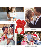 1pc 25m Artificial Flower Eternal Rose Teddy Bear for Mom Mother's Day Birthday Valentine's Day Anniversary Gifts & Decorations
