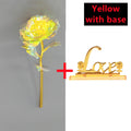 Rosa Bañada en Oro 24K — Rosa Dorada Eterna, Set con Base, 12 Colores, San Valentín