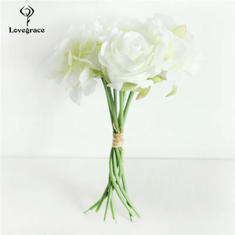Ramo Nupcial de Rosas de Seda — 16 Colores, Boda y Damas de Honor