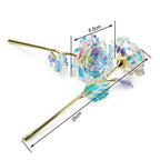 Eternal Rose Colorful Galaxy Artificial Flowers 24K Gold Foil Flower Love Base Flare box for Girlfriend Valentine's Day Gift