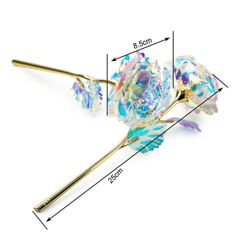 Eternal Rose Colorful Galaxy Artificial Flowers 24K Gold Foil Flower Love Base Flare box for Girlfriend Valentine's Day Gift