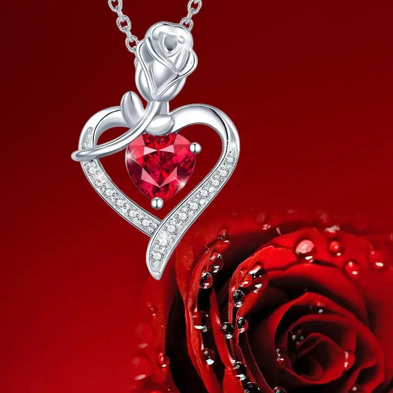 Eternal Rose Gift Box With Heart-Shaped Necklace, Perfect For Women,Mums,Birthdays,Valentine's Day & Christmas, Jewelry Gift Box