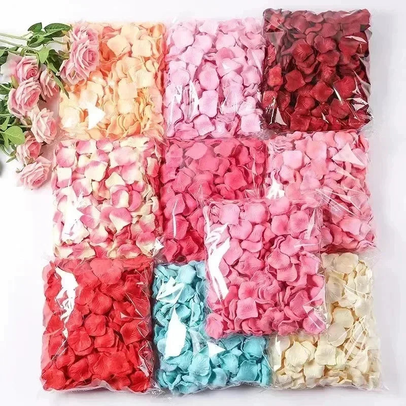 Pétalos de Rosa de Seda al Mayor — 100 a 2000 Unidades Multicolor, Bodas y San Valentín