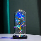 Led Galaxy Rose Eternal 24k Gold Foil Flower With String Lights & Box Artificial Flower Gift Valentine'S Day Gift For Women Girl