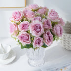 Rosa de Seda Tallo Individual — Jardín Exterior y Corona, 6 Colores, DIY
