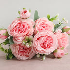 Rosas de Seda Flor Grande — Ramo Lujoso, 34 Colores, Disponible al Mayor