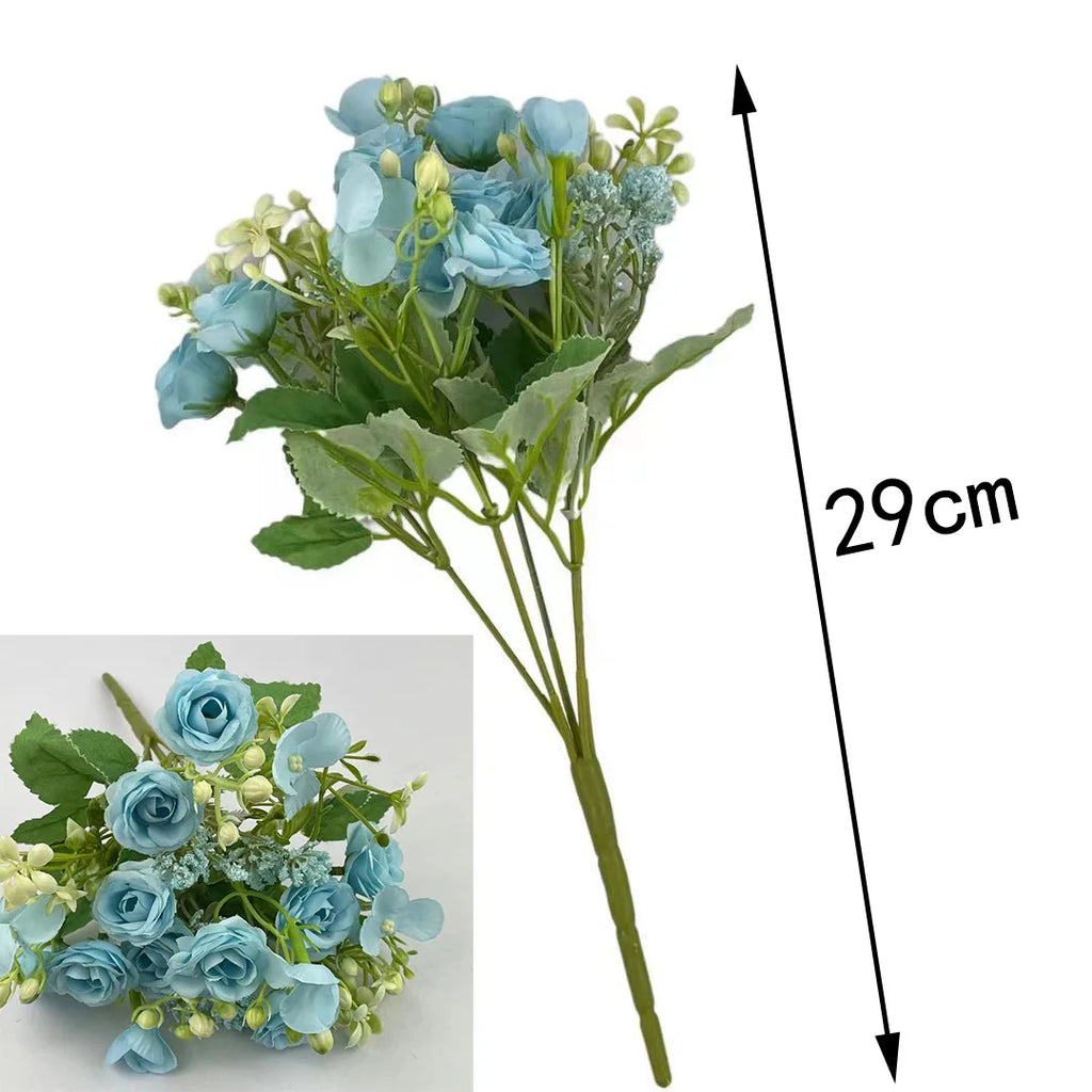Ramo de Rosas e Hortensias de Seda — 6 Colores, Hogar, Jardín y Boda