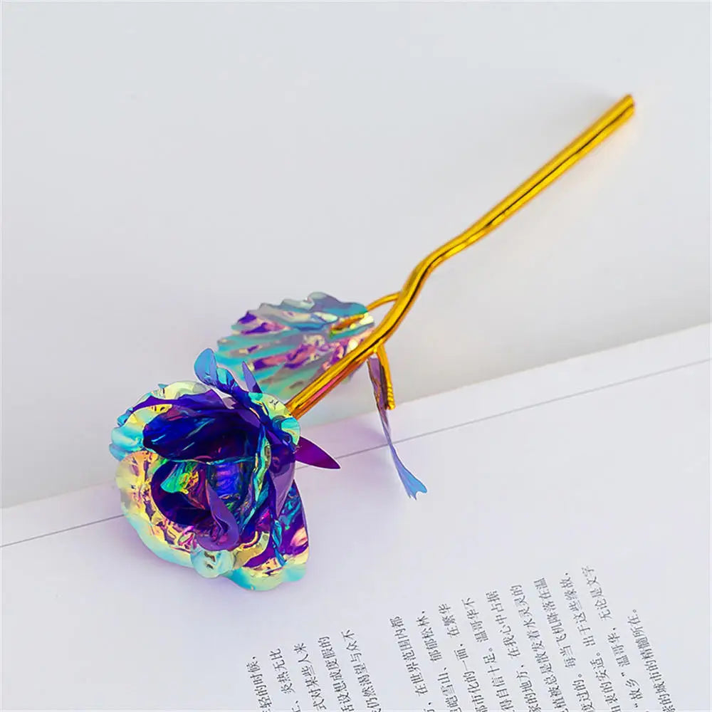 Galaxy Rose Eternal 24k Gold Foil Roses Artificial Roses New Creative Valentine'S Day Gift Beauty Flowers For Wedding Decor