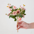 Ramo de Peonía y Rosa de Seda Otoño — 6 Colores, DIY Sala, Jardín y Boda