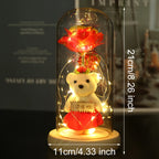 Eternal Rose Artificial flower Glass Cover Decoration LED Light Foil Flower In Glass Cover Wedding Valentine's Day Mother's Gift