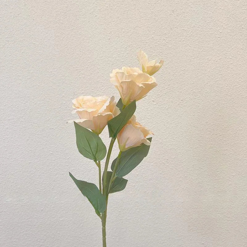 Large Artificial Eustoma Grandiflorum Roses Silk Simulation Flowers Home Wedding Garden Home Party Decoration Flores With Leaves