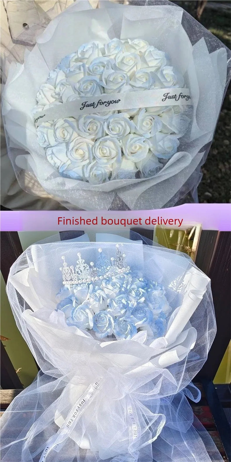 52 Soap Roses “You Are My Half” – Handmade Eternal Bouquet for Girlfriend Boyfriend | Valentine Mother’s Day Gift