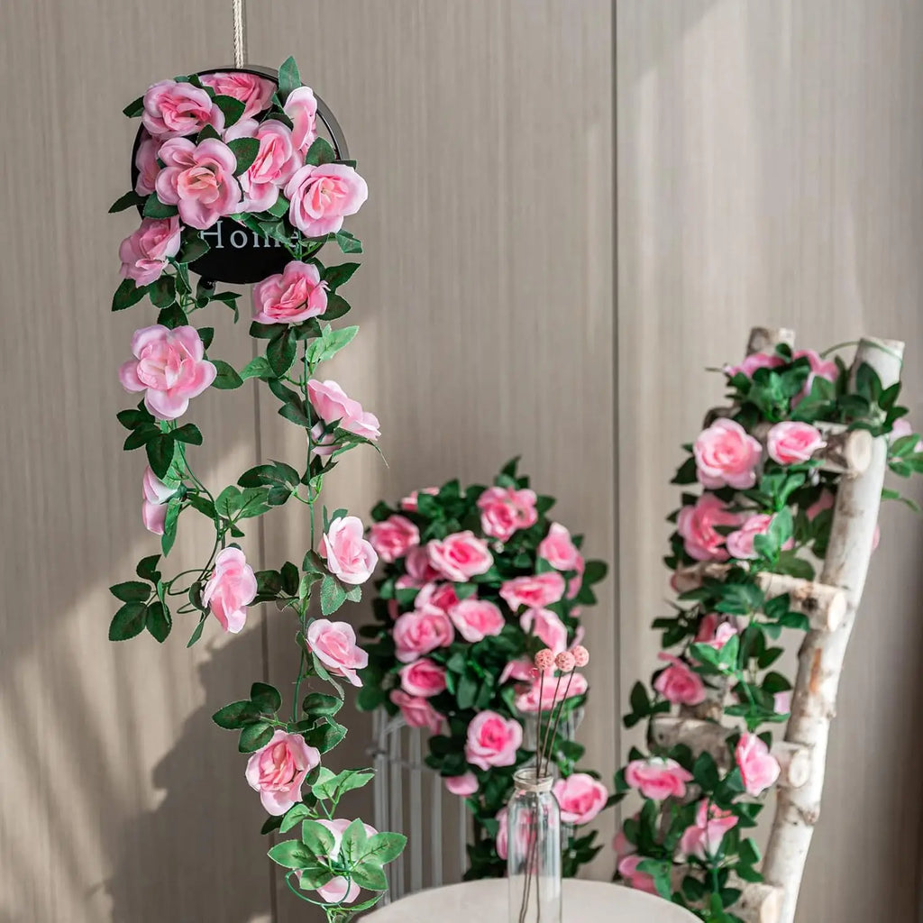 Enredadera Guirnalda de Rosas de Seda — Arco Boda y Jardín Exterior, 6 Colores