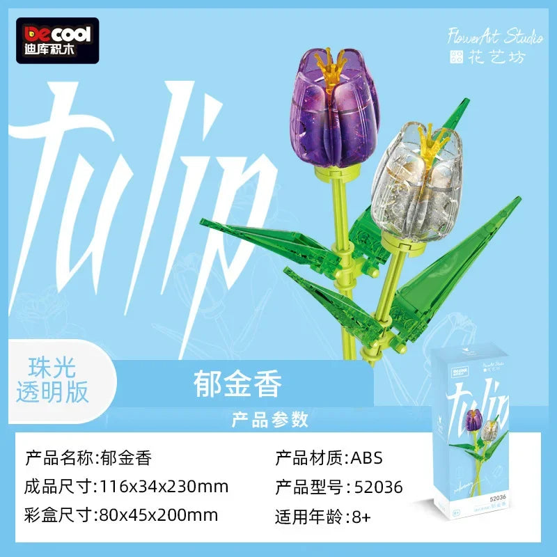 Eternal Block Flower Assembly Bouquet Desktop Decoration Block Flower Children's Puzzle Assembly Toy Bouquet
