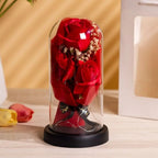 Romantic Eternal Rose Light Luminous Transparent Dome LED Eternal Flower Realistic Decorative Artificial Rose Light