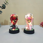 Valentine's Day Gift Eternal Rose LED Light Send Girlfriend Soap Flower Acrylic Set Transparent Rose Holiday Party Gift