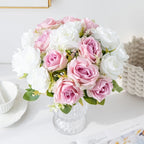 Rosa de Seda Tallo Individual — Jardín Exterior y Corona, 6 Colores, DIY