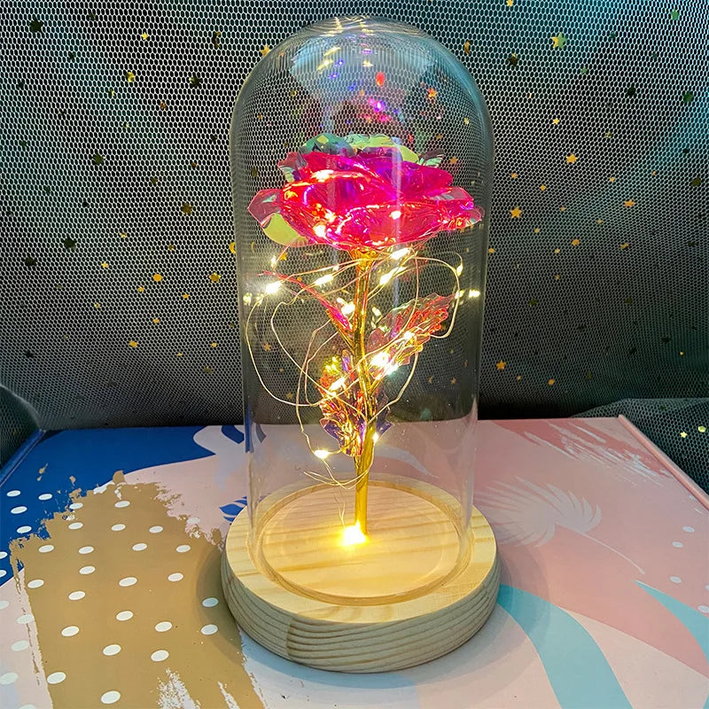 Rose Light Beautiful Realistic Looking Night Light Rose Eternal Flower Party Supplies LED Simulation Rose Flower Valentine's Day