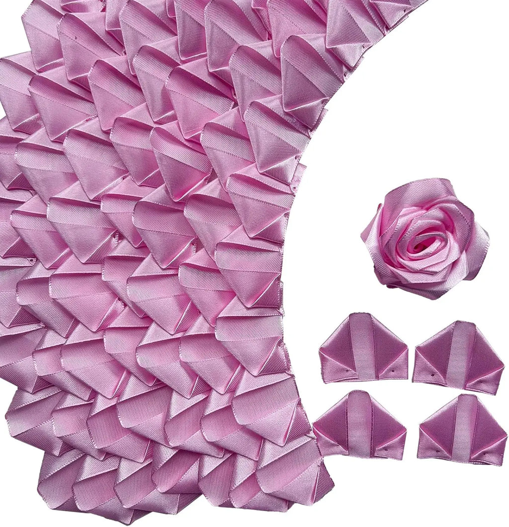 Yannew 300pcs Premade Handcrafted Silk Rose Petals for DIY Eternal Rose Flowers Bouquets with Stem Leaf Birthday Gifts for Women