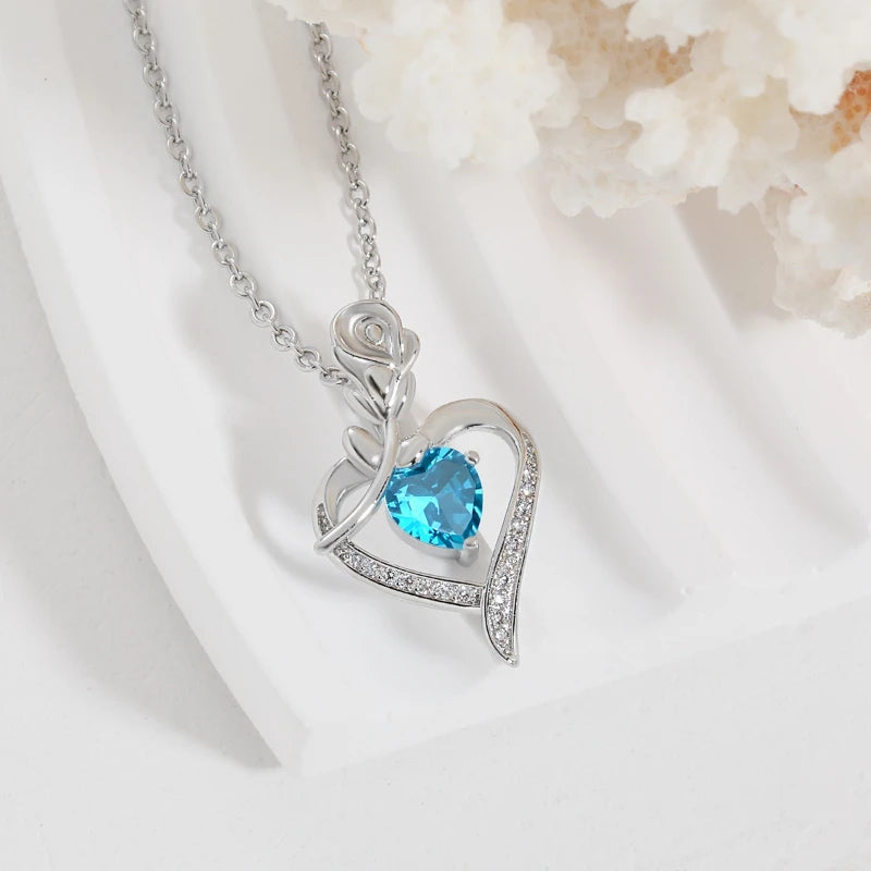 Eternal Flower Pendants Copper Ladies High End Love Rose Necklace Charm Jewelry Valentine's Day Gift