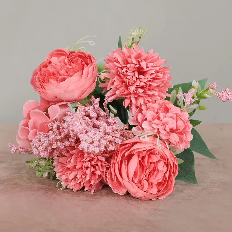 Rosas de Seda Flor Grande — Ramo Lujoso, 34 Colores, Disponible al Mayor