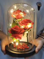 Save Forever Rose Lighted Glass Dome Eternal Beauty Rose Romantic Gifts for Her, Valentine's Day, Birthday, Christmas, Anniversa