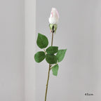 45CM Artificial Rose Bud with Moisturizing Touch Silk Flower for Home Living Room Entrance Decoration Photography Prop