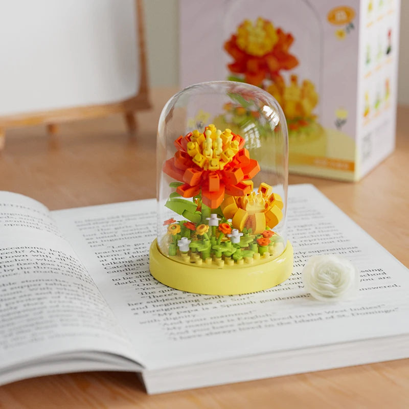 Eternal Bouquet Flower Assembly Blocks Children's Toy Mini Brick Particle Girl Series Rose Bundle Valentine's Day Birthday Gift