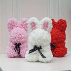 1pc 25cm Eternal Artificial Flower Rose Rabbit Romantic Gift For Birthday Anniversary Valentine's Wedding Decoration Home Decor
