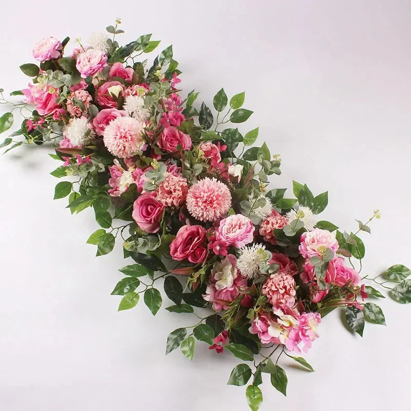 Fila de Rosas de Lujo 100cm — Centro de Mesa, Arco y Telón de Fondo para Bodas, 5 Colores