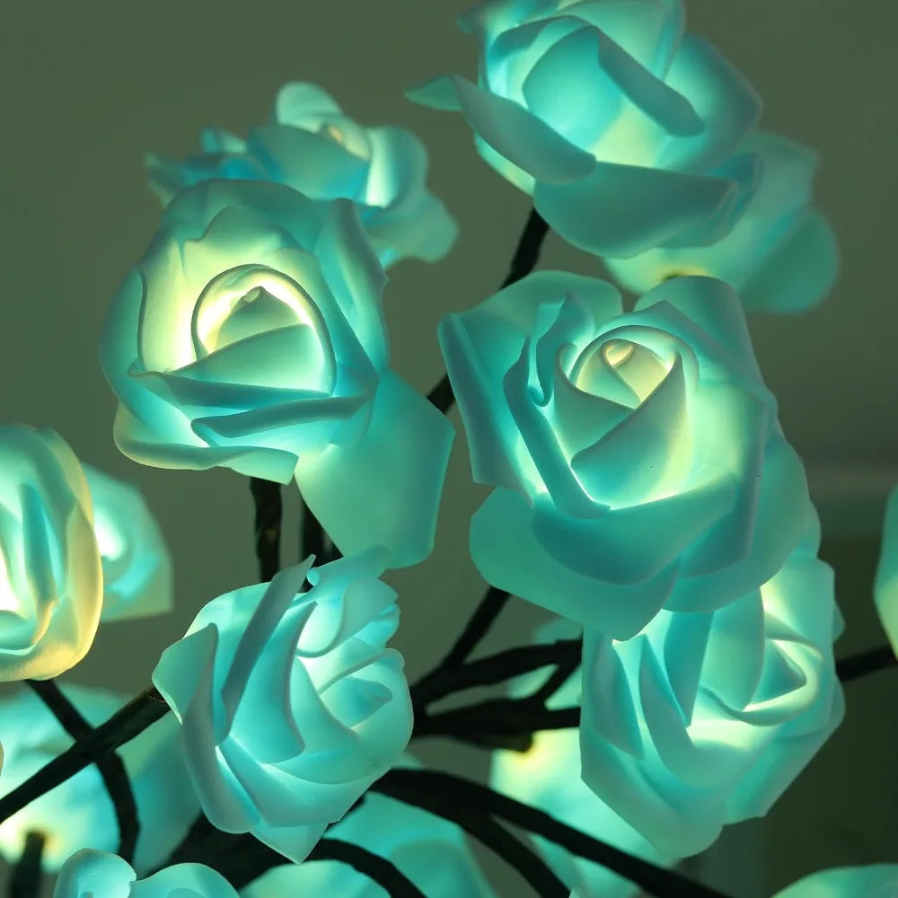 Árbol de Rosas con Luz USB — Decoración Romántica Hogar, Recámara y Bodas